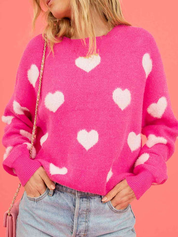 Valentines Pink Heart Sweater