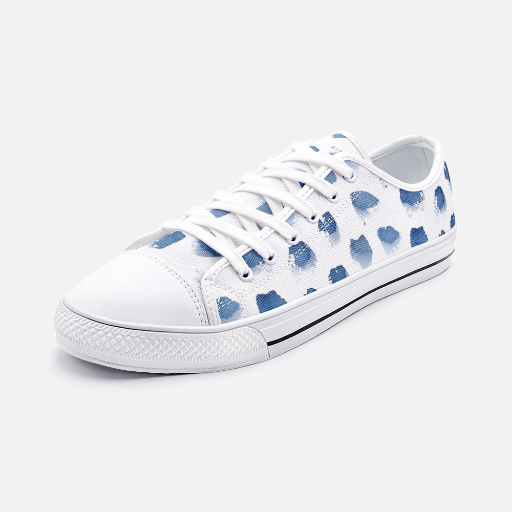 Periibleu Blue Splotches Canvas Sneaker - Periibleu