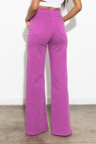 High Waisted Front Slit Pants