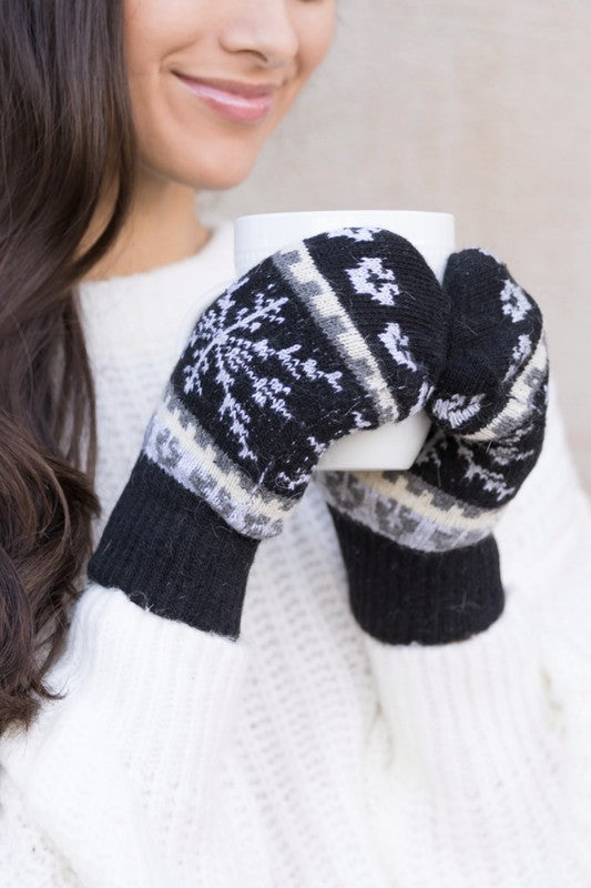 Cozy Winter Snowflake Mittens