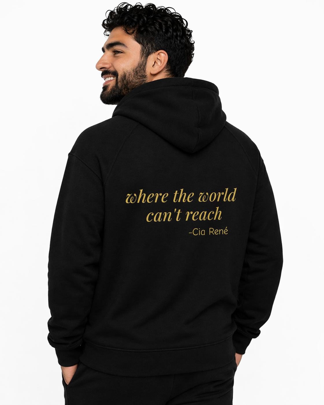 Cia René "In This Room Forever" Unisex Raglan Hoodie – Black & Gold - Periibleu