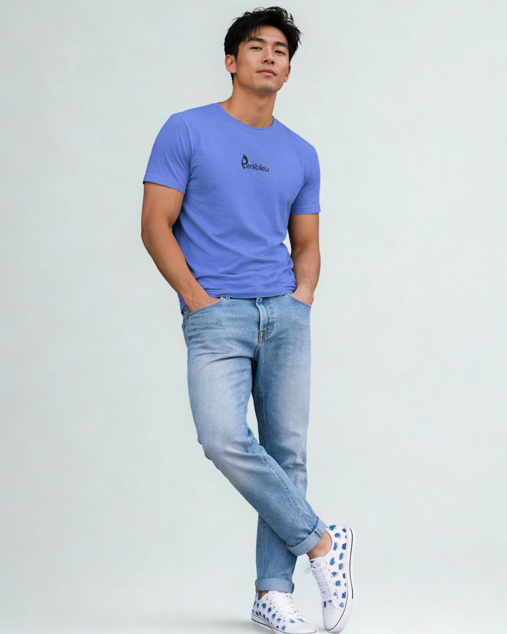 Periibleu Vibe Embroidered Unisex Cotton Tee - Periibleu