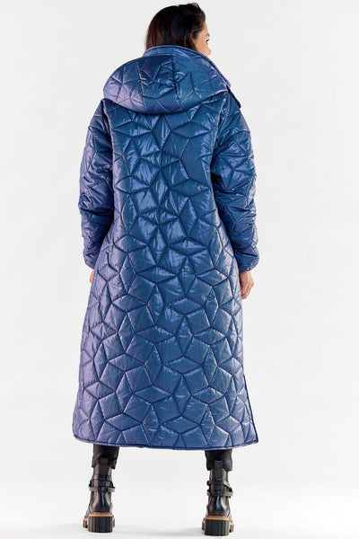 Diamond Quilted Hooded Coat