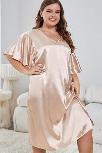 Butterfly Sleeve Side Slit Night Gown