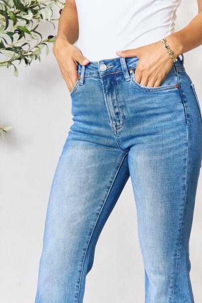 Effortlessly Trendy Slit Flare Jeans