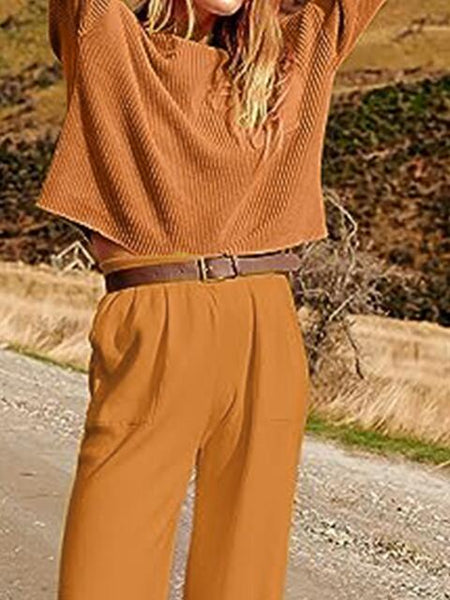 Fun Relaxed Knit Top and Joggers Set