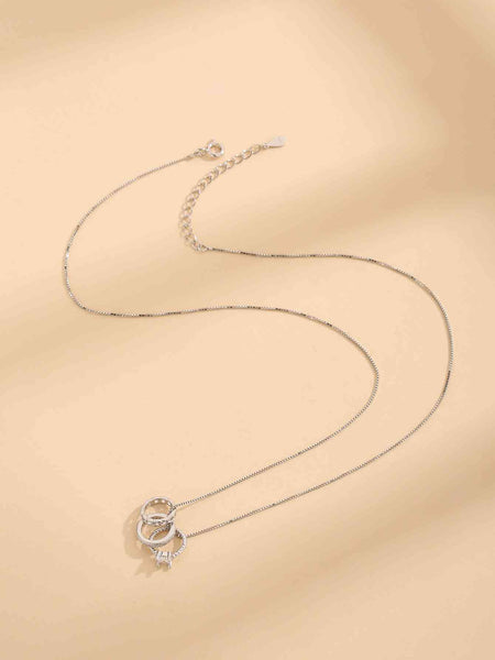 Triple Charm Silver Necklace