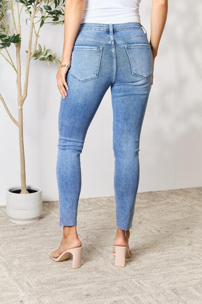 Anytime Raw Hem Fitted Jeans