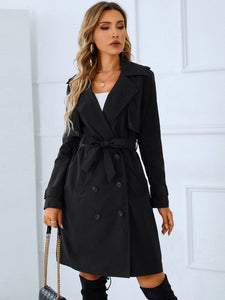 Double-Breasted Trench Coat - Periibleu