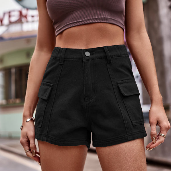 Stylish High-Waist Shorts with Pockets