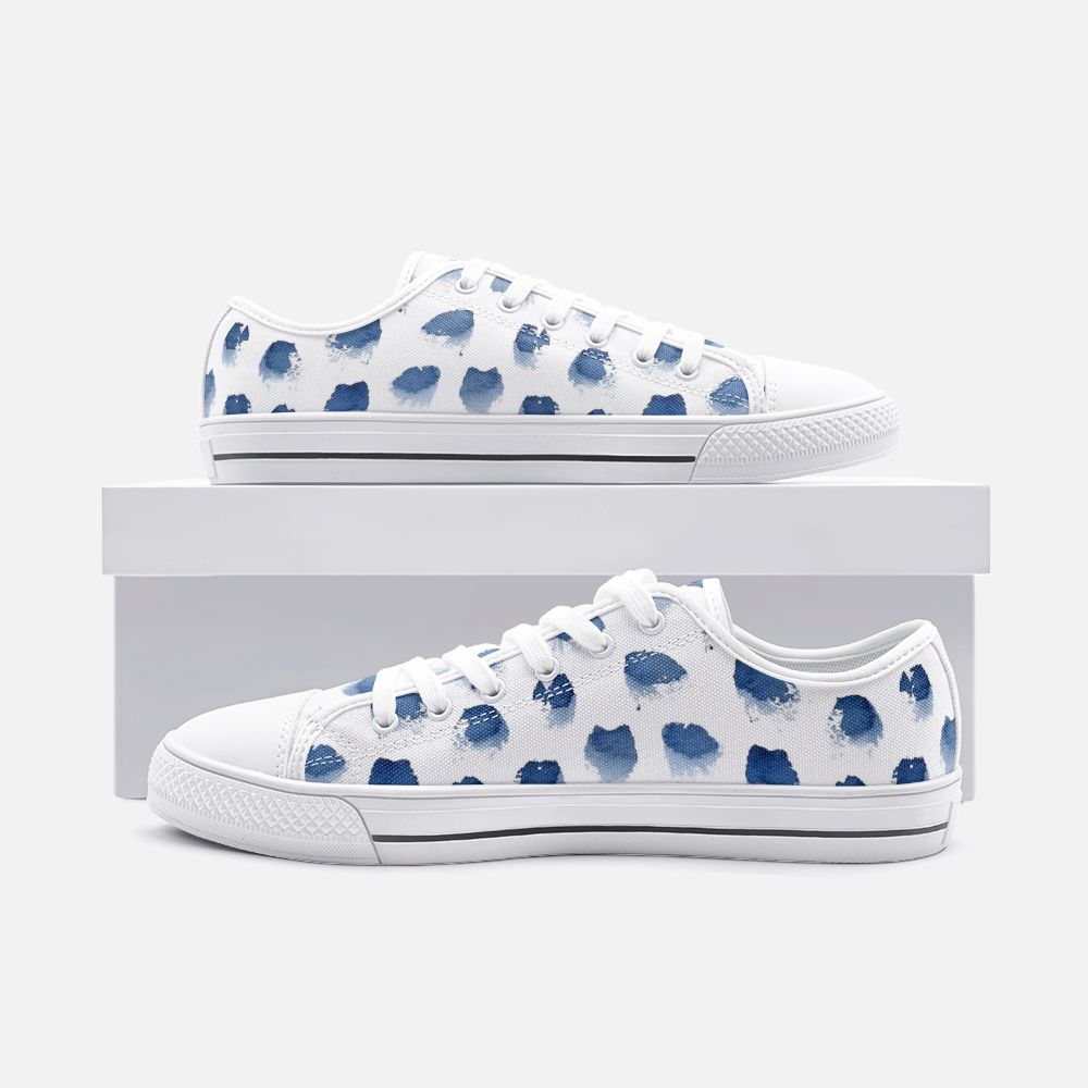 Periibleu Blue Splotches Canvas Sneaker - Periibleu