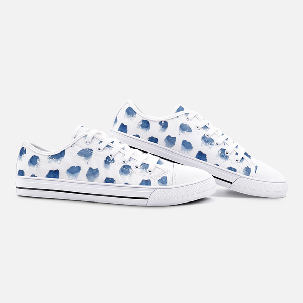 Periibleu Blue Splotches Canvas Sneaker - Periibleu