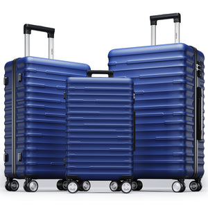 3 Piece Dark Blue Suitcase Set Dark Blue