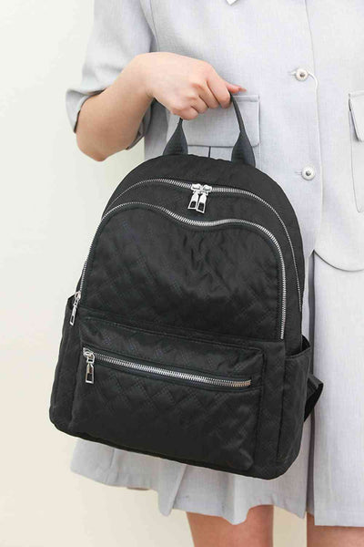 Quilted Design Two-Section Backpack