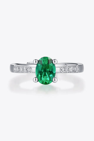Enchanting 1 Carat Lab-Grown Emerald Ring