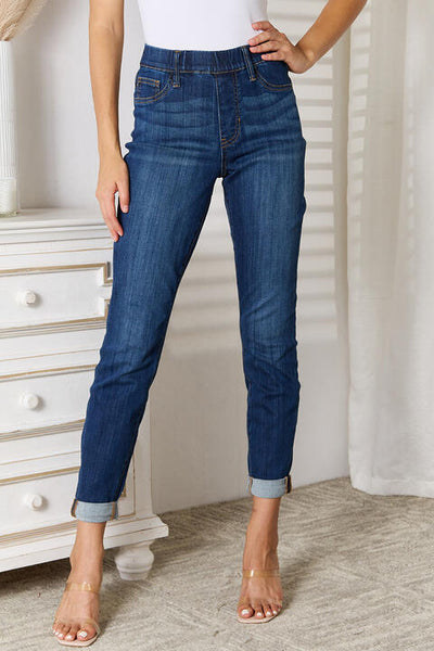 Denim Cropped Skinny Jeans