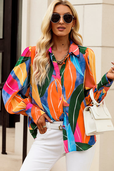 Printed Bishop Sleeve Buttoned Shirt