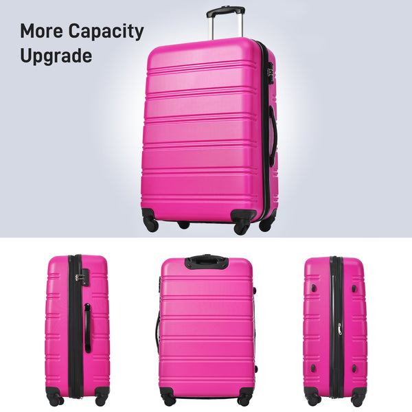 2 Piece Expandable Suitcase Set Pink