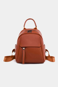 Faux Leather Flap Accent Small Backpack