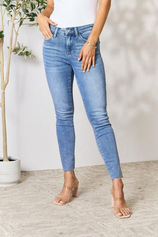Anytime Raw Hem Fitted Jeans