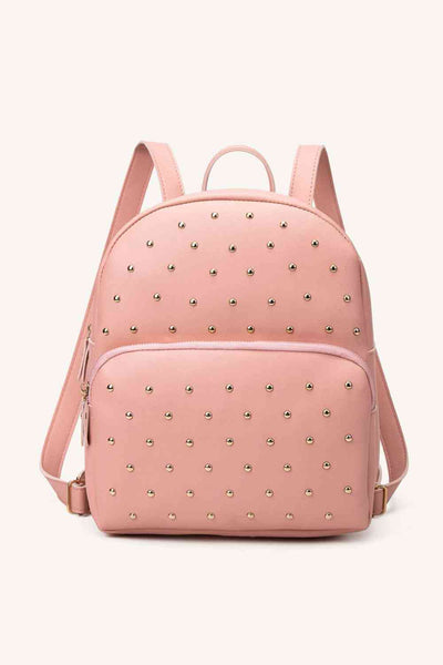 Faux Leather Studded Backpack