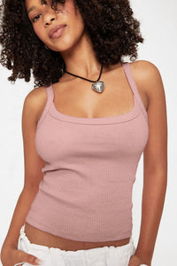 Just Being You Ribbed Cami - Periibleu