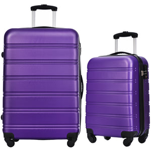 2 Piece Expandable Purple Luggage Set