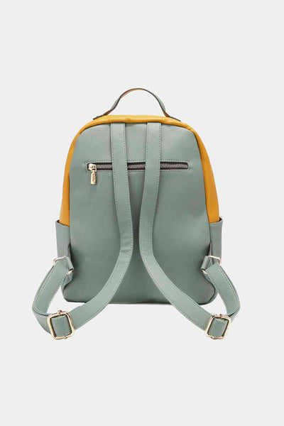 Color Block Eco Leather Backpack