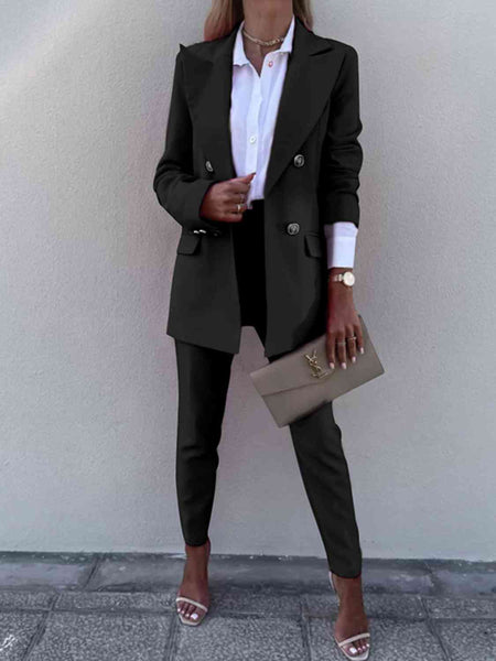 Double Breasted Blazer and Pants Set
