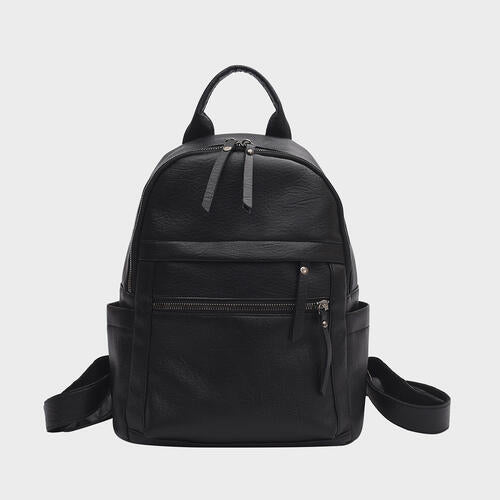 Textured Faux Leather Backpack